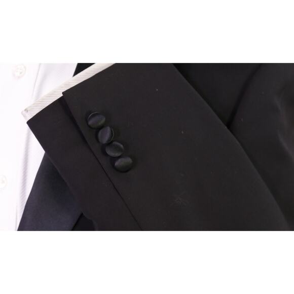 Calvin Klein Black Formal Tuxedo Blazer Jacket Wool Stretch 38R - Picture 6 of 9